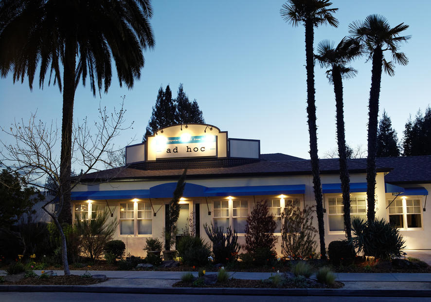 Ad Hoc exterior nighttime 